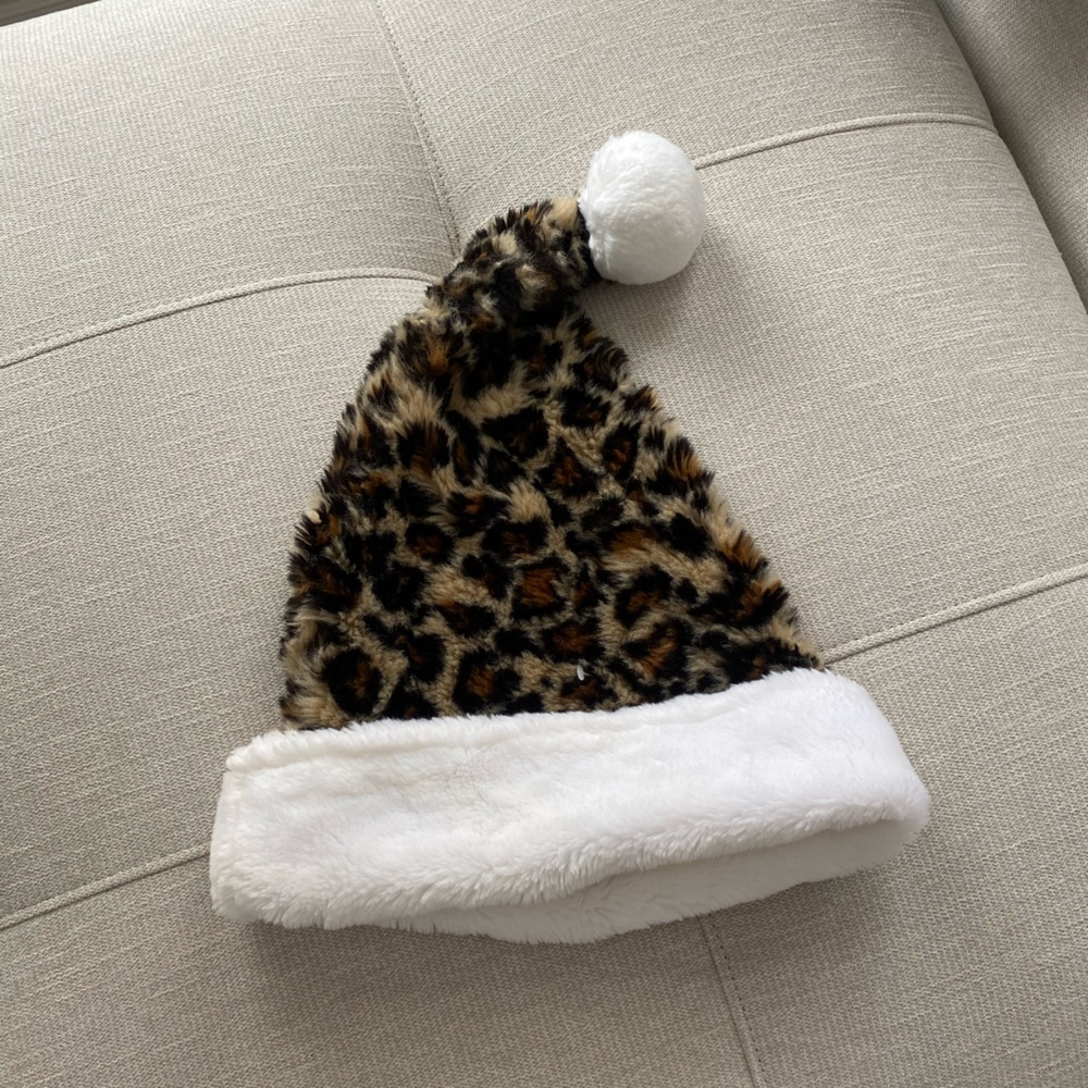 Leopard Print Santa Hat - Picture 4 of 4
